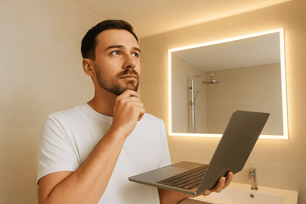 Натяжные потолки для ванной комнаты Potolki-Vsem