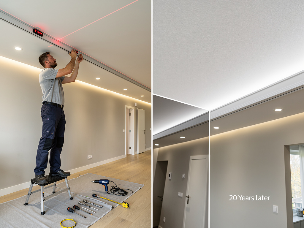 Срок службы натяжного потолка: реальный опыт объектов — 15–25 лет без мифов и рекламы Potolki-Vsem