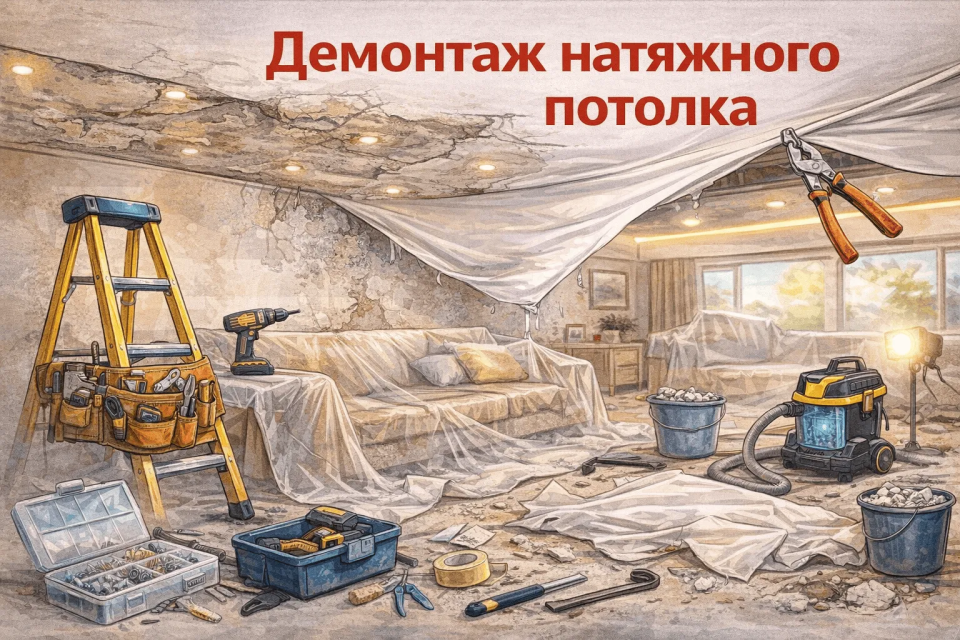 Демонтаж натяжного потолка potolki-vsem.ru