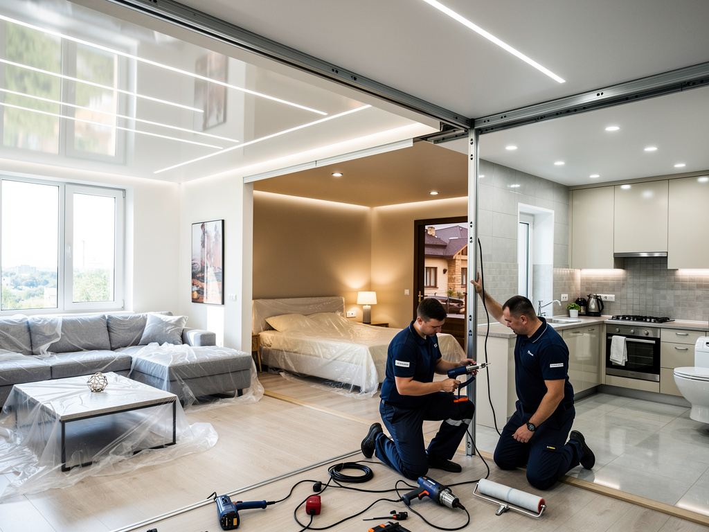 Натяжной потолок во всей квартире сразу или по комнатам: что выгоднее и без нервов Potolki-Vsem