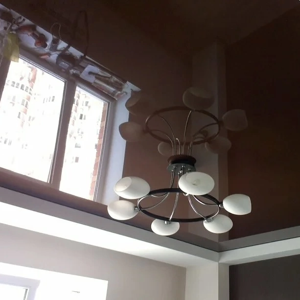 Коричневый натяжной потолок Потолки Всем