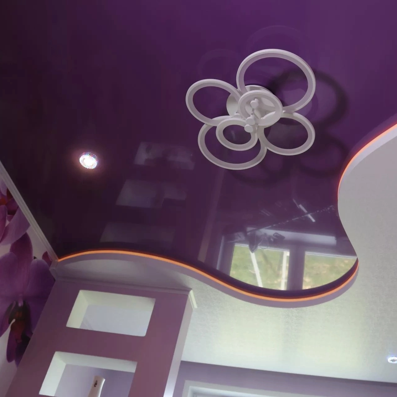 Фиолетовые натяжные потолки Потолки Всем