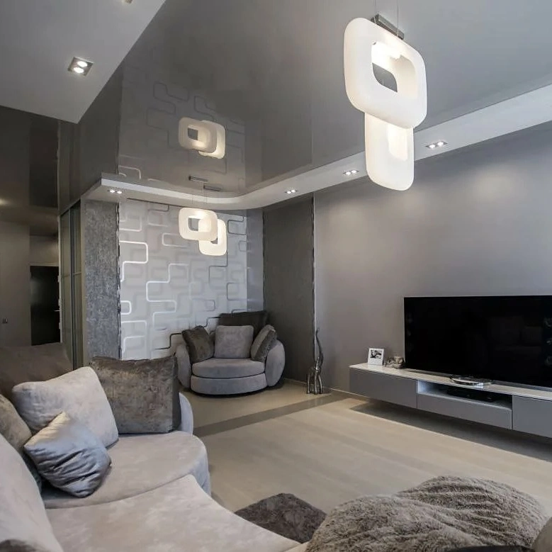 Серые натяжные потолки Потолки Всем